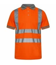 Image of Hi Vis T Shirt Security Work High Viz Polo Shirts Reflective Tape Safety Top