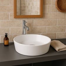 Image of RAK Feeling Round Countertop Wash Basin 420mm Wide - Alpine White