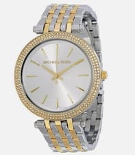 Image of MICHAEL KORS MK3215 DARCI SILVER TWO TONE STAINLESS STEEL LADIES WATCH GENUINE.