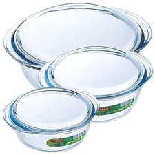 Image of Pyrex Essentials 3 Piece Round Casserole Set