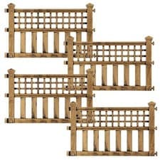 Image of 4 x Bronze Plastic Fence Border Panels Garden Lawn Border Edging Plant Landscape