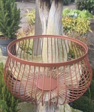 Image of round metal wire basket in copper colour 32cm