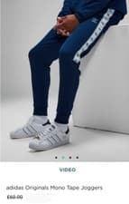Image of Adidas Originals Poly Fleece Slim Fit Track Pants Joggers Men's Size: XS 