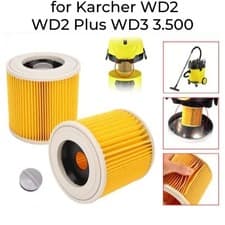 Image of 2pcs Cartridge Filter for Karcher Wet & Dry WD2 WD3 3.500 WD2 Plus Vacuum Hoover