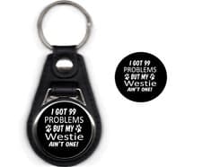 Image of Dog Keyring and Badge F Westie