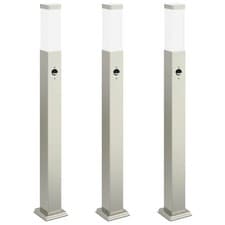 Image of Bollard Lights with Sensor 3 pcs 80 cm Stainless Steel IP44 vidaXL