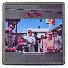 Image of AC/DC Iron-On Printed Album Patch: DIRTY DEEDS DONE DIRT CHEAP Official Licenced