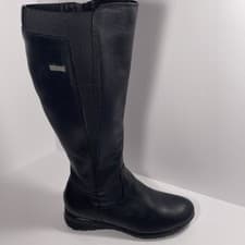 Image of Taos Boots Black mid-calf woman’s 6-6.5 37 Zipper hovercraft deluxe waterproof