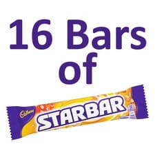 Image of 16 Bars of Cadbury Starbar Chocolate 49g Bars