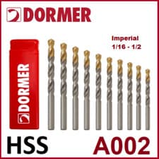 Image of DORMER A002 HSS Jobber Drills - Imperial - Various Sizes - Steam Tempered