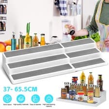 Image of 3 Tier Extendable Shelf Jar Rack Holder Kitchen Cupboard Organiser Storage Tools