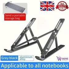 Image of Adjustable Laptop Stand Ergonomic Aluminum Foldable Riser Holder For MacBook UK
