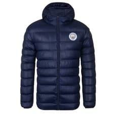 Image of Manchester City Mens Jacket Hooded Winter Quilted OFFICIAL Football Gift
