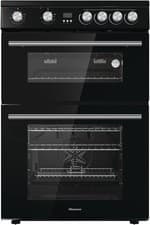 Image of Hisense HDE3211BBUK 60cm Electric Cooker with Ceramic Hob-Black , A Rated Double