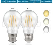 Image of 40W 60W 100W Watt Bayonet Screw Light Bulbs E27 BC B22 Standard GLS Clear Bulb
