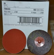 Image of Box of 50 x 3" 75mm 3M Roloc 777F 60 Grit Discs 76633