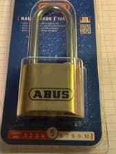 Image of Abus 180IB/50HB63 50mm Brass Body Combination Padlock Long Shackle 4-Digit