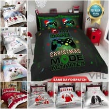 Image of XMAS Bedding Christmas Duvet Cover Set Reversible Quilt Single Double King Sizes