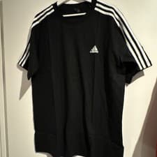 Image of Adidas 100% Unisex 3 Stripes T-shirt Size XL BNWT