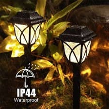 Image of 6pcs Garden Solar Stake Lights Black Diamond Ground Spikes Patio Pathway Outdoor