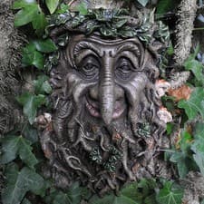 Image of LARGE Wise Tree Man Garden Wall Plaque GreenMan Ornament Sculpture NEW 39675