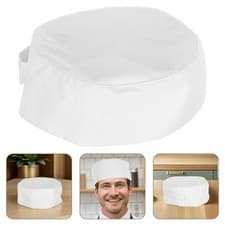 Image of 2 Count Chef Skull Cap White Unisex Elastic Hat Kitchen Cooking Hats for Men