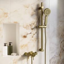Image of Brushed Brass 1 Outlet Thermostatic Shower Set with Exposed V BUN/VOLBBVLV/97688