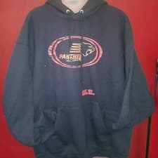 Image of Panther Racing Black Pullover Hoodie Sweatshirt Front Pocket-Sz Large-Men/Women