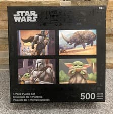 Image of Star Wars Mandalorian 4 Pack Puzzle Set (New and Sealed)