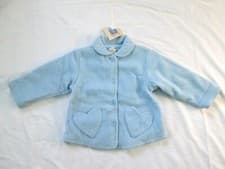 Image of NEW Gymboree Vintage S 2-3 POWDER PUFF 1998 Light Blue Heart Pocket Dress Coat