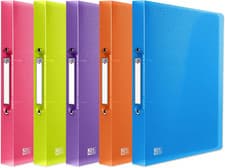 Image of Oxford A4 Ring Binders, 5 Flexible 2-Ring Folders, 40Mm, Assorted Colours