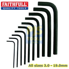 Image of Faithfull Metric short arm allen keys hexagon socket wrenches 3mm - 19mm
