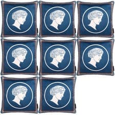 Image of Laurence Llewelyn-Bowen Velvet Goddess Muses Bed Scatter Filled Cushion Teal 8pc