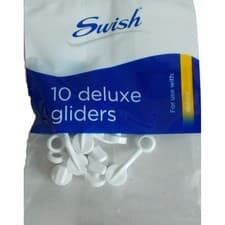 Image of Swish Deluxe Curtain Track Gliders White 10 Pack Smooth Glide Rail Runners Hooks