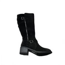 Image of Moda In Pelle 'Senlis' Suede Heeled Boots Black Size UK 5 EU 38 *SK1