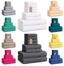 Image of Luxury Towels Set 700-800 GSM Egyptian Cotton Face Hand Jumbo Bath Sheets Towels