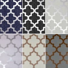 Image of Exclusive Glitz Plain And Crystal Trellis Glitter Metallic Geometric Wallpaper