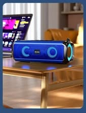 Image of Rockmia Bluetooth TWS RGB Speaker BT 5.0 Portable Wireless Pairing LED Lights