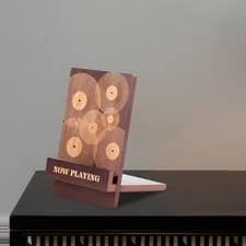 Image of Vinyl Record Stand Wood Record Holder Storage Organizer Wooden Storage Stand