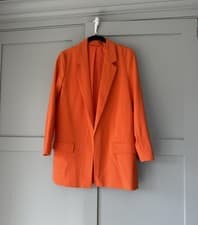 Image of Allsaints vivid Orange Aleida Blazer. Size 8, RRP £149