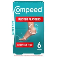 Image of Compeed 6 Mixed Size Blister Plasters For Feet (Individually Wrapped Plasters)