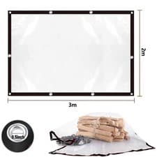 Image of 2M X 3M Clear Tarpaulin Waterproof Heavy Duty Transparent Tarpaulin Sheet with