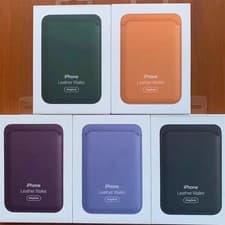Image of OFFICIAL GENUINE APPLE IPHONE LEATHER MAGSAFE WALLET WITH FIND MY A2668 ORIGINAL