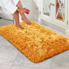 Image of Non Slip Bath Mat Water Absorbent Small Large Bathroom Rug Toilet Pedestal Mats