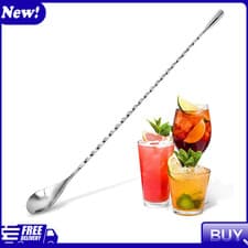 Image of Stainless Steel Bartender Mixing Spoon Cocktail Stirrers Bar Spoon Long Handle