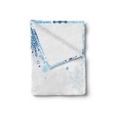 Image of Winter Soft Flannel Fleece Throw Blanket Abstract Tree Snowflakes