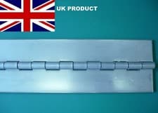 Image of Stainless Steel Heavy Duty Piano Hinge 100mm / 4" O/W Undrilled UK 8mm Pin 0g