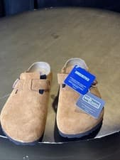 Image of Birkenstock Boston Bs Mixed Leather Clog Mens Sandals In Cognac UK 5 - 12