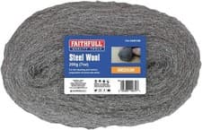 Image of Faithfull Steel Wire Wool 200g Grit: MEDIUM