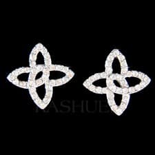 Image of Four Point Knot Celtic Cross made with Swarovski Crystal Open Christian Earrings